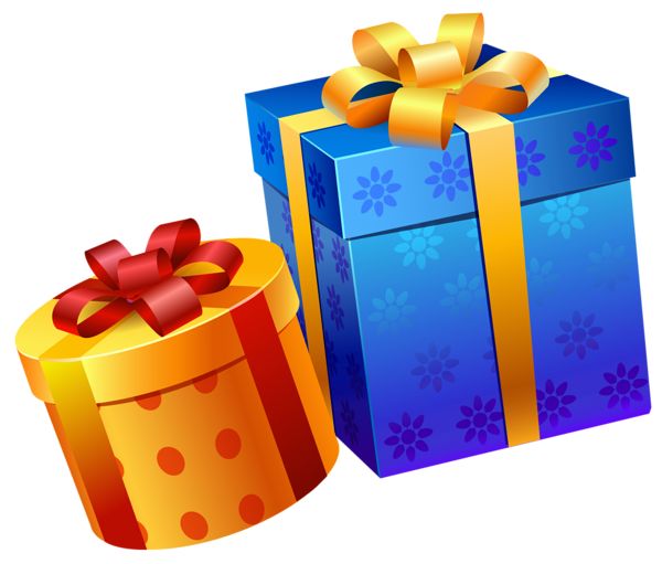 Blue Yellow Present Boxes PNG