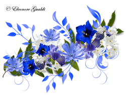 Blumenranke PNG Blau - 145293