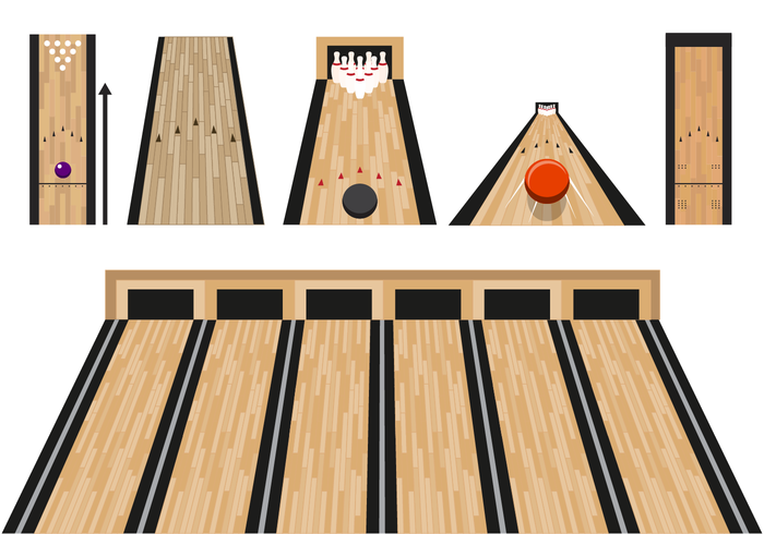 Flat Bowling Lane Vector With