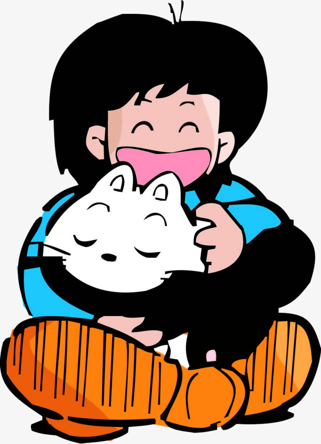 Boy And Cat PNG - 151783