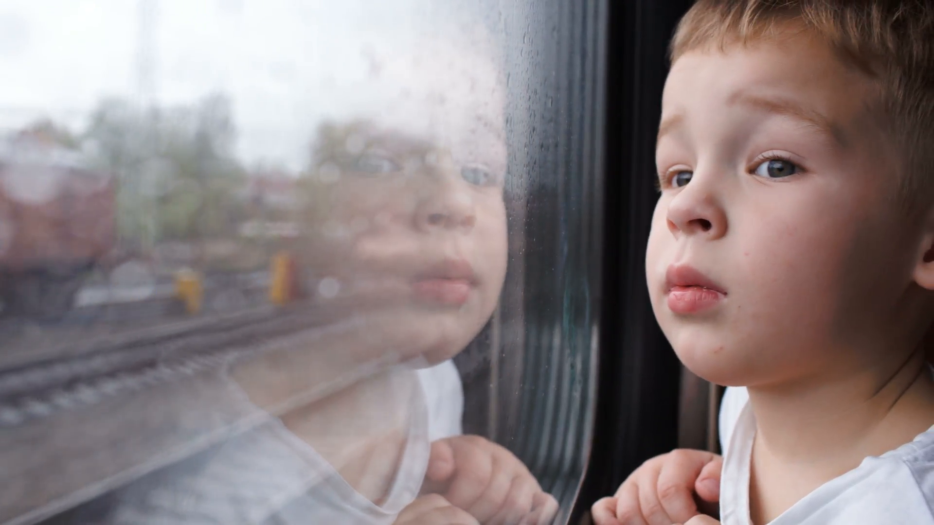 Boy Looking Out Window PNG - 166403