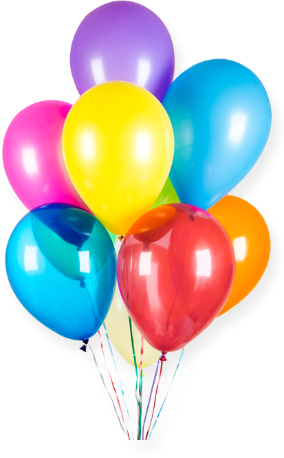 5 bunte Luftballons 5 Jahre