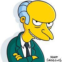 Mr. Burns in his typical evil