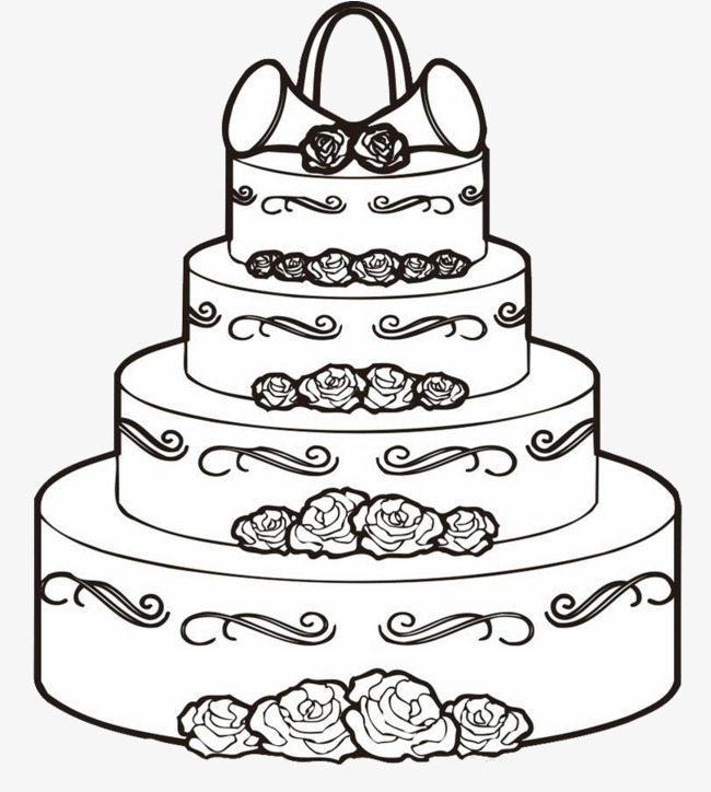 Cakes PNG Black And White - 149690
