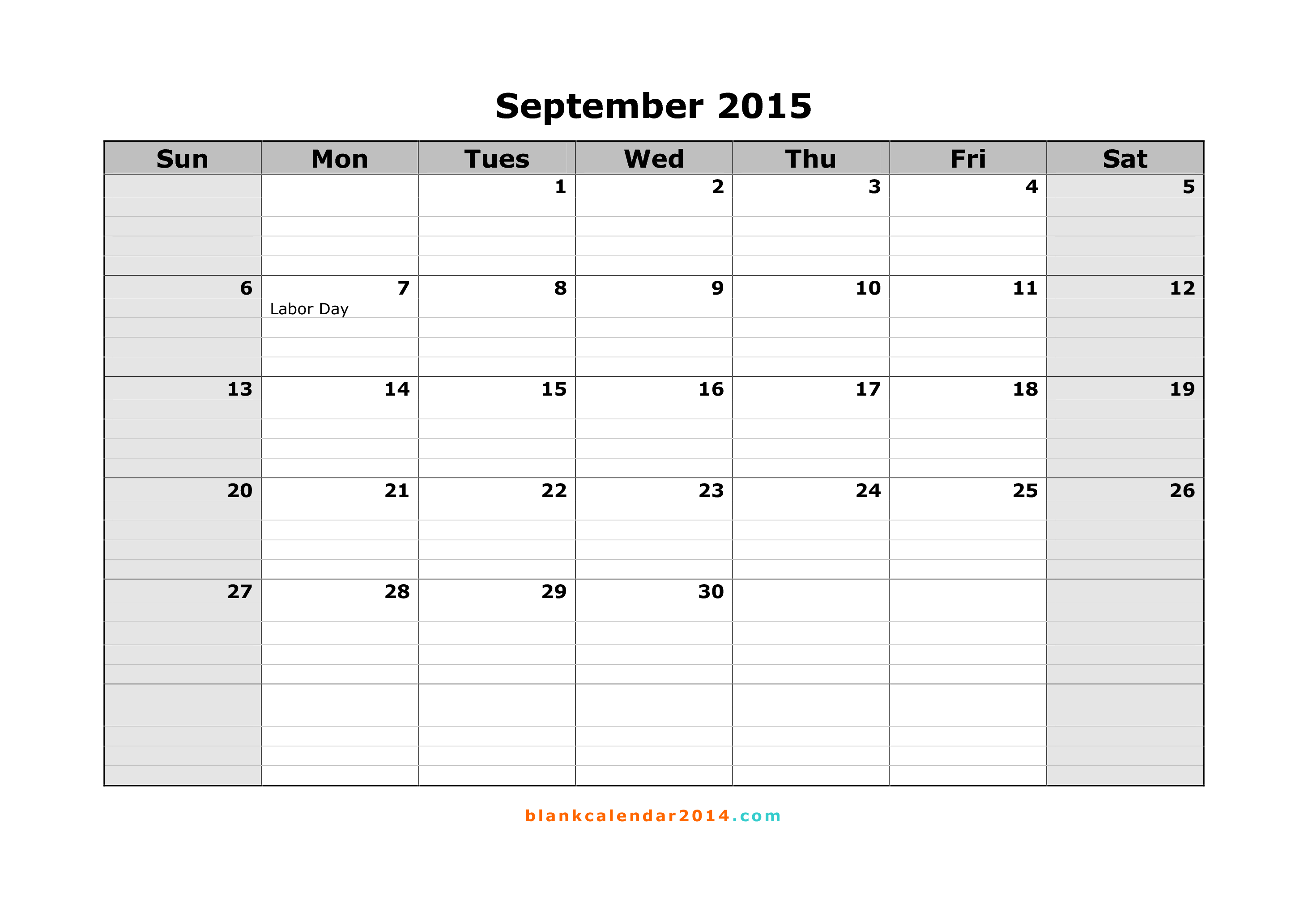 Calendar PNG September 2015 - 87558