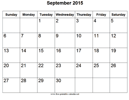 Calendar PNG September 2015 - 87561