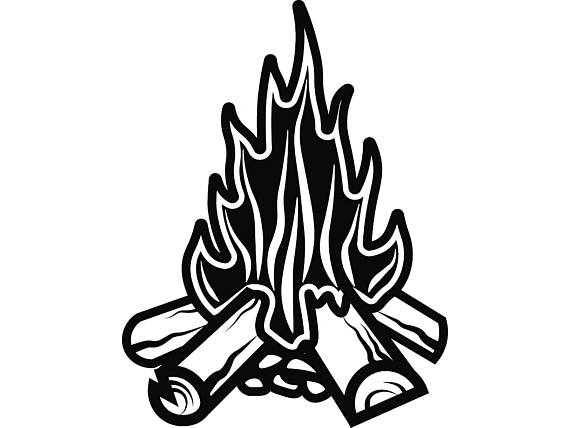 Campfire PNG Black And White - 161732