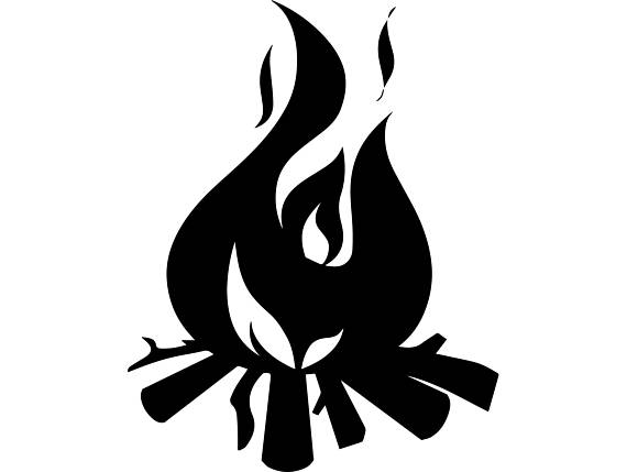 Campfire PNG Black And White - 161734