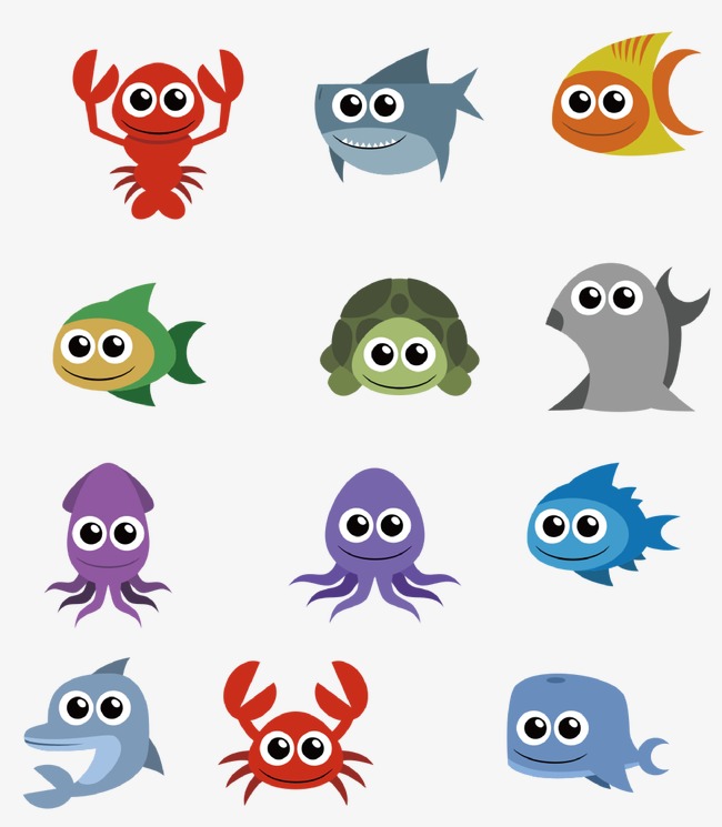 Cartoon Sea Creatures PNG - 155176