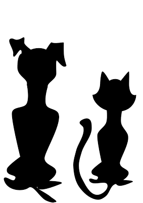 Cat And Dog PNG Black And White - 161511