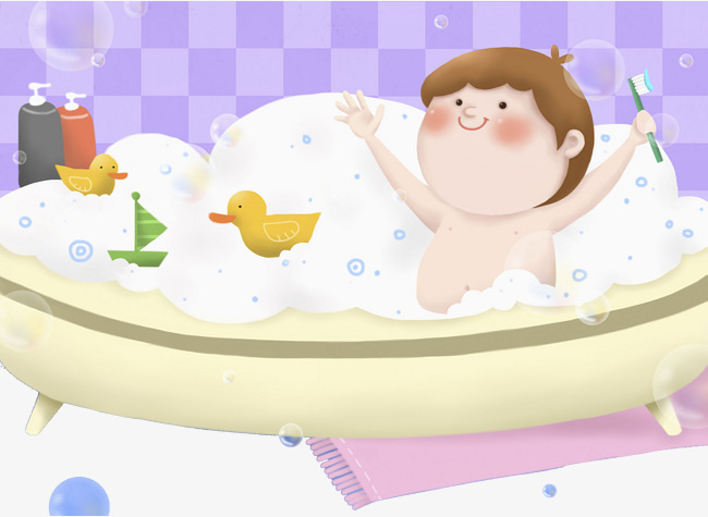 Child Taking A Shower Bath PNG - 136550