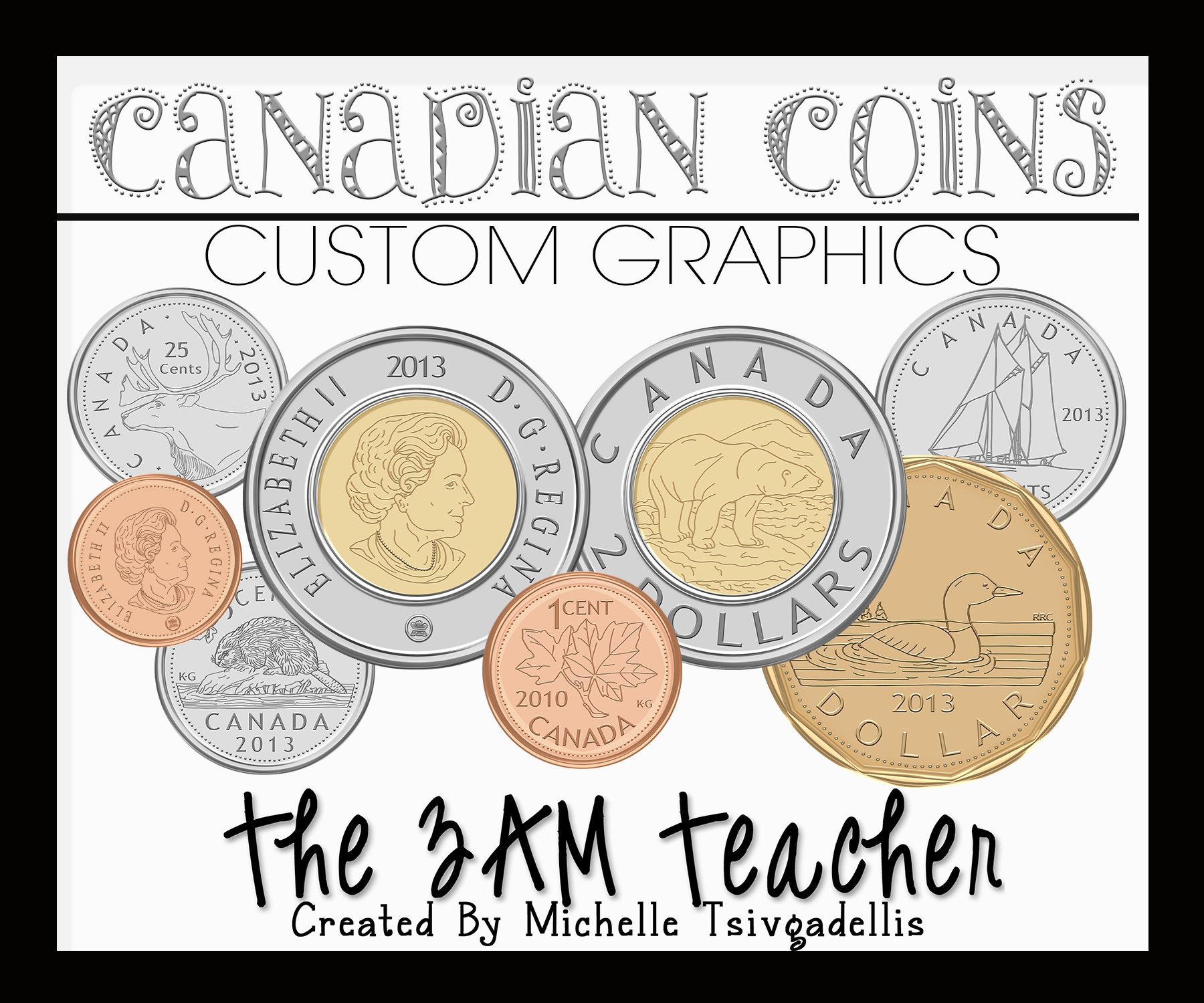 NEW Canadian Coins Clip Art/ 