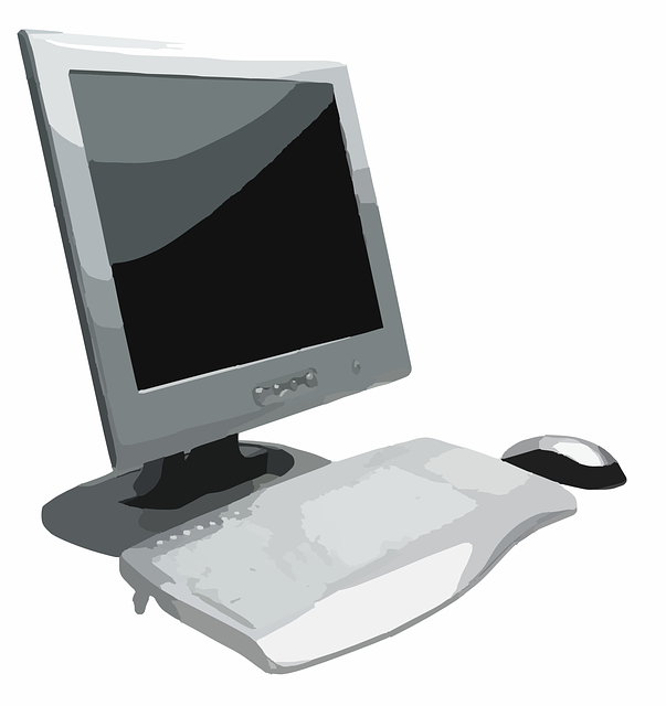 Desktop PC-Symbol mit grauen 