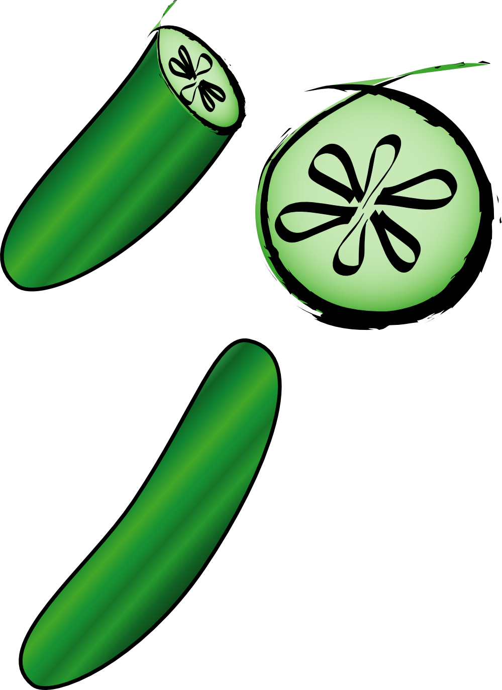 Cucumber Slice PNG Black And White - 134610