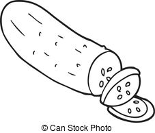 Cucumber Slice PNG Black And White - 134609
