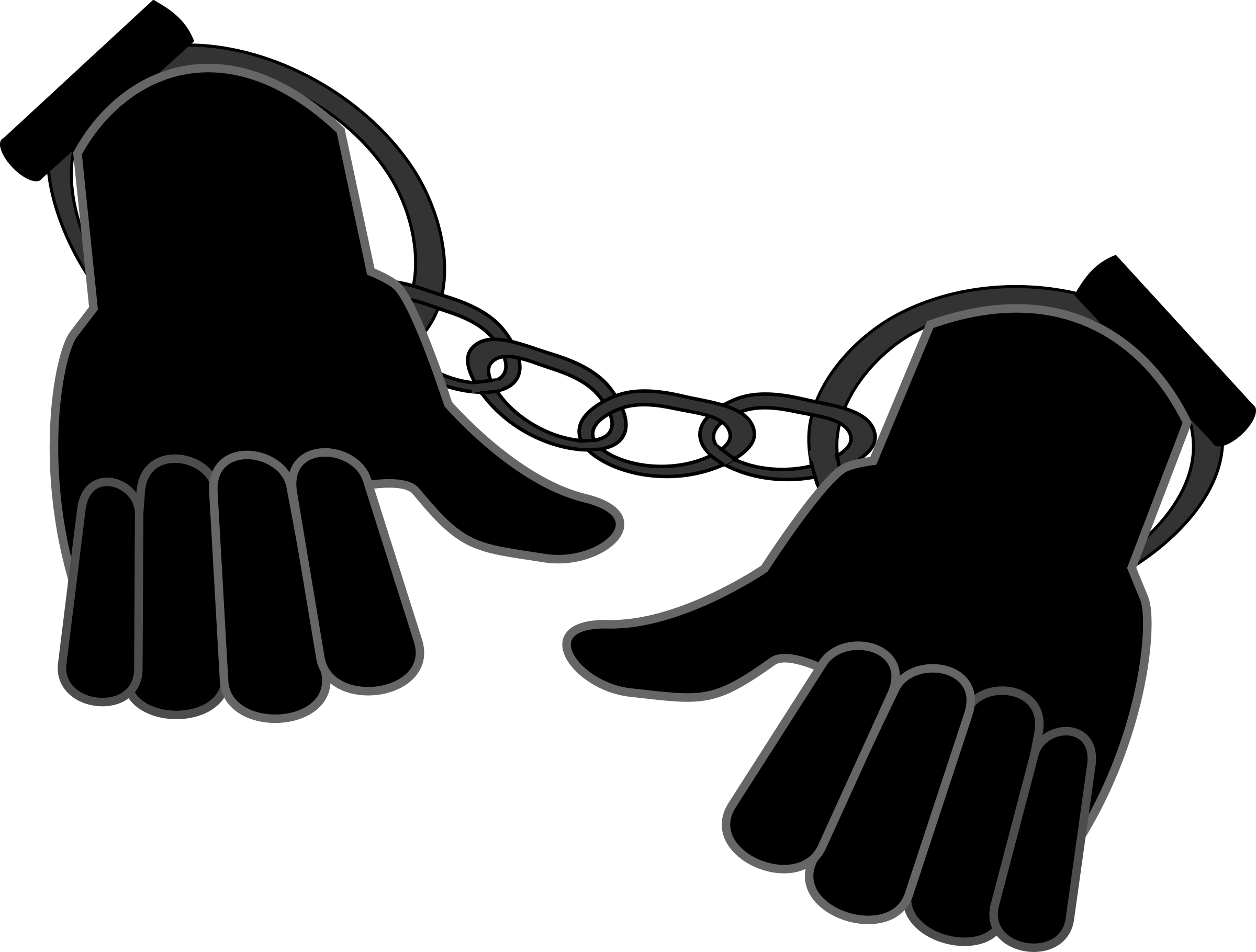 Handcuffed hands vector illus