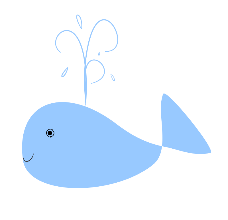 Kawaii Cute Blue Whale Sticke