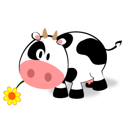 Cute cow cartoon sitting