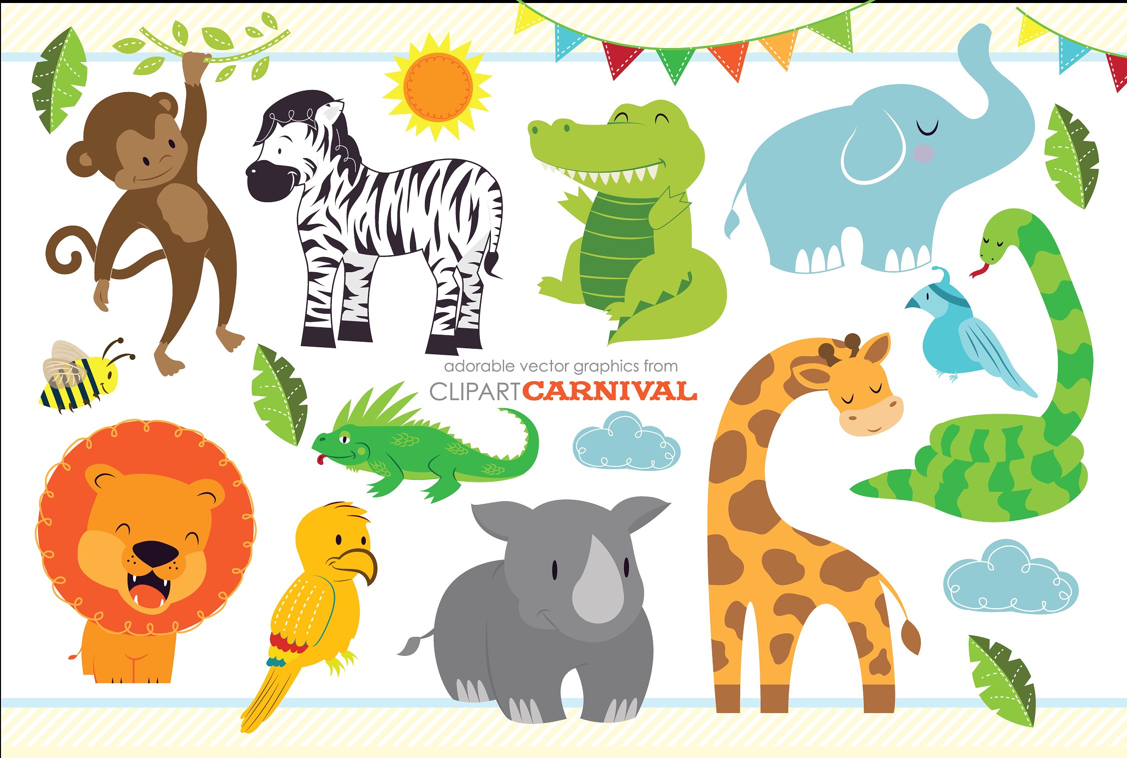 Cute Zoo Animals PNG - 168152