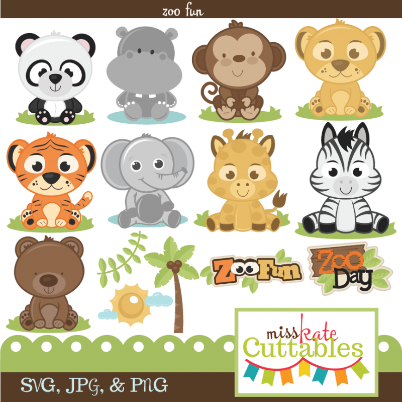 Baby Zoo Animals Clipart - PN