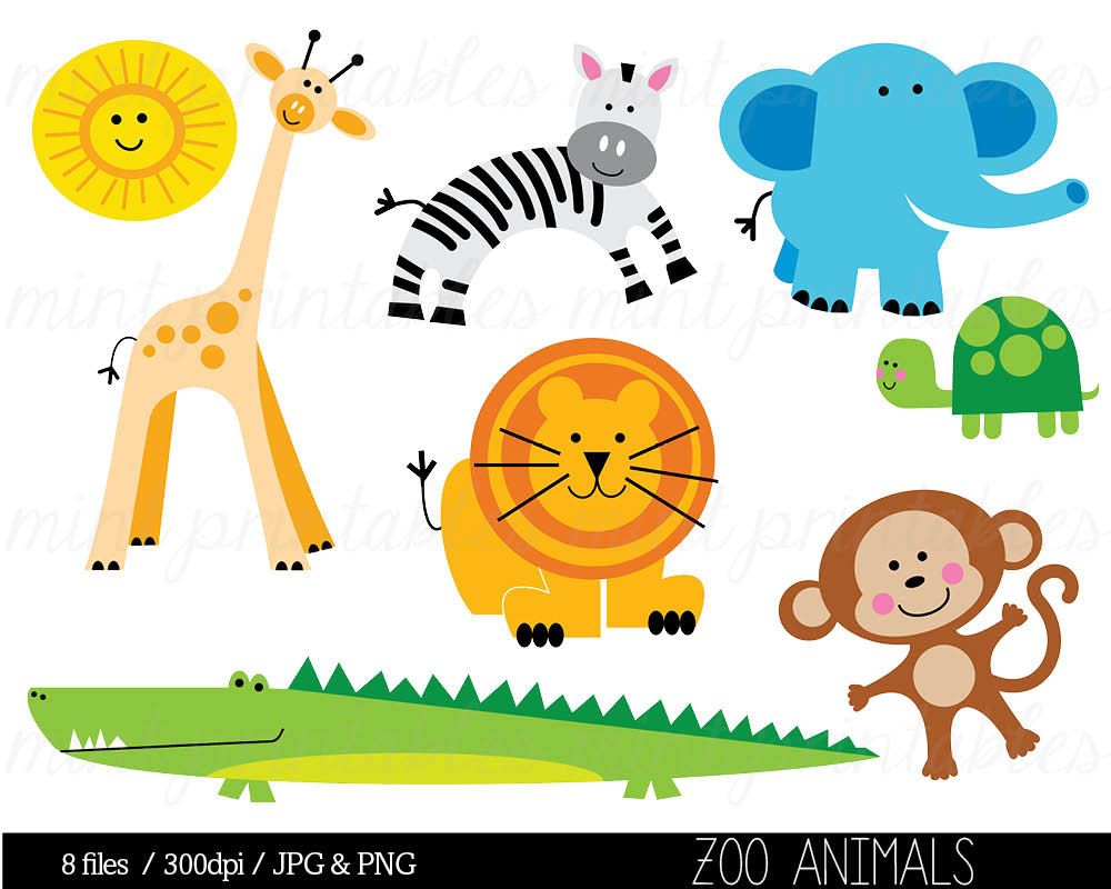 Cute Zoo Animals PNG - 168153