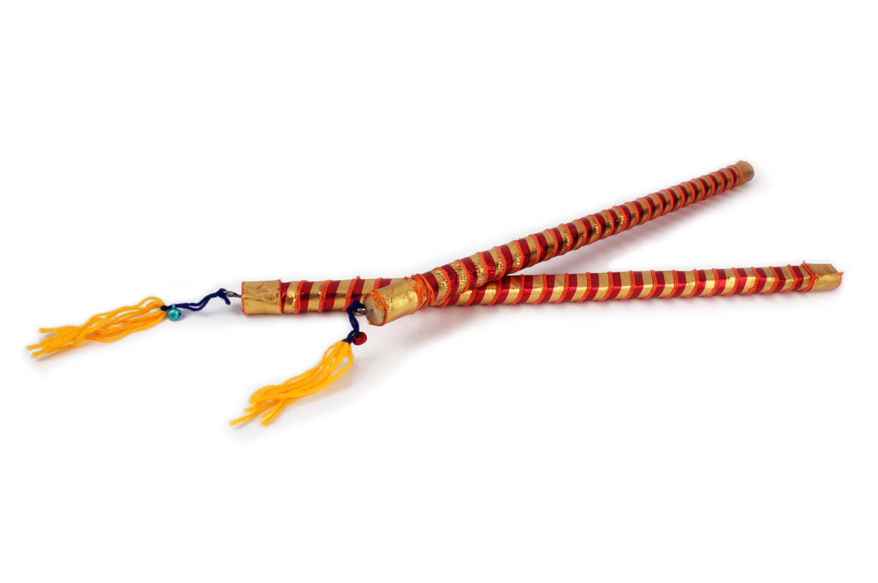 Red Golden Dandiya Sticks