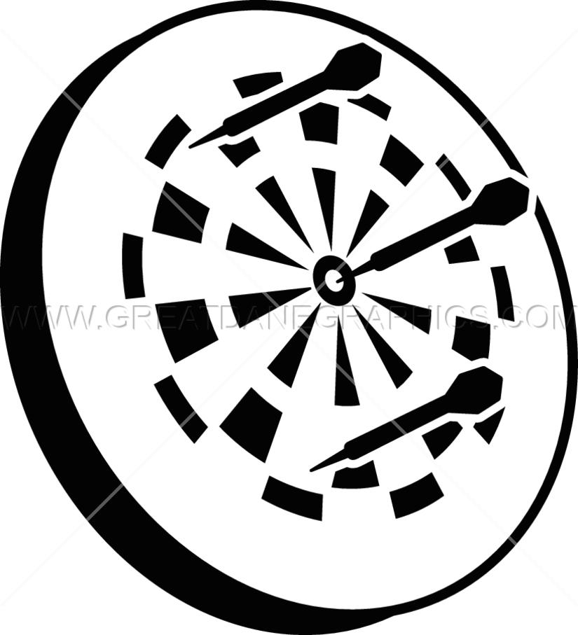 Darts Emblem With Dartboard i