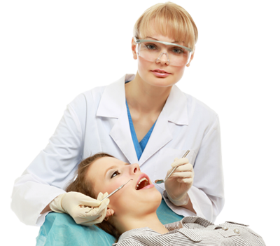 Dentist treating a patient
