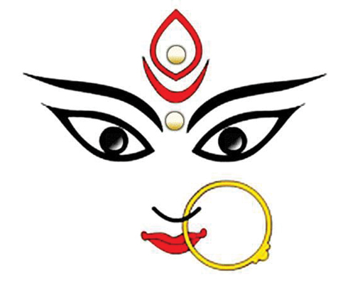 Happy Durga Puja dancing peop