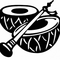dhol clipart black and white 