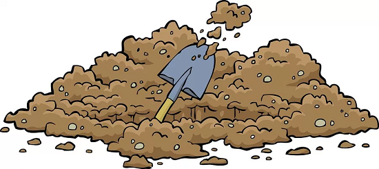 clip art image of a shovel di