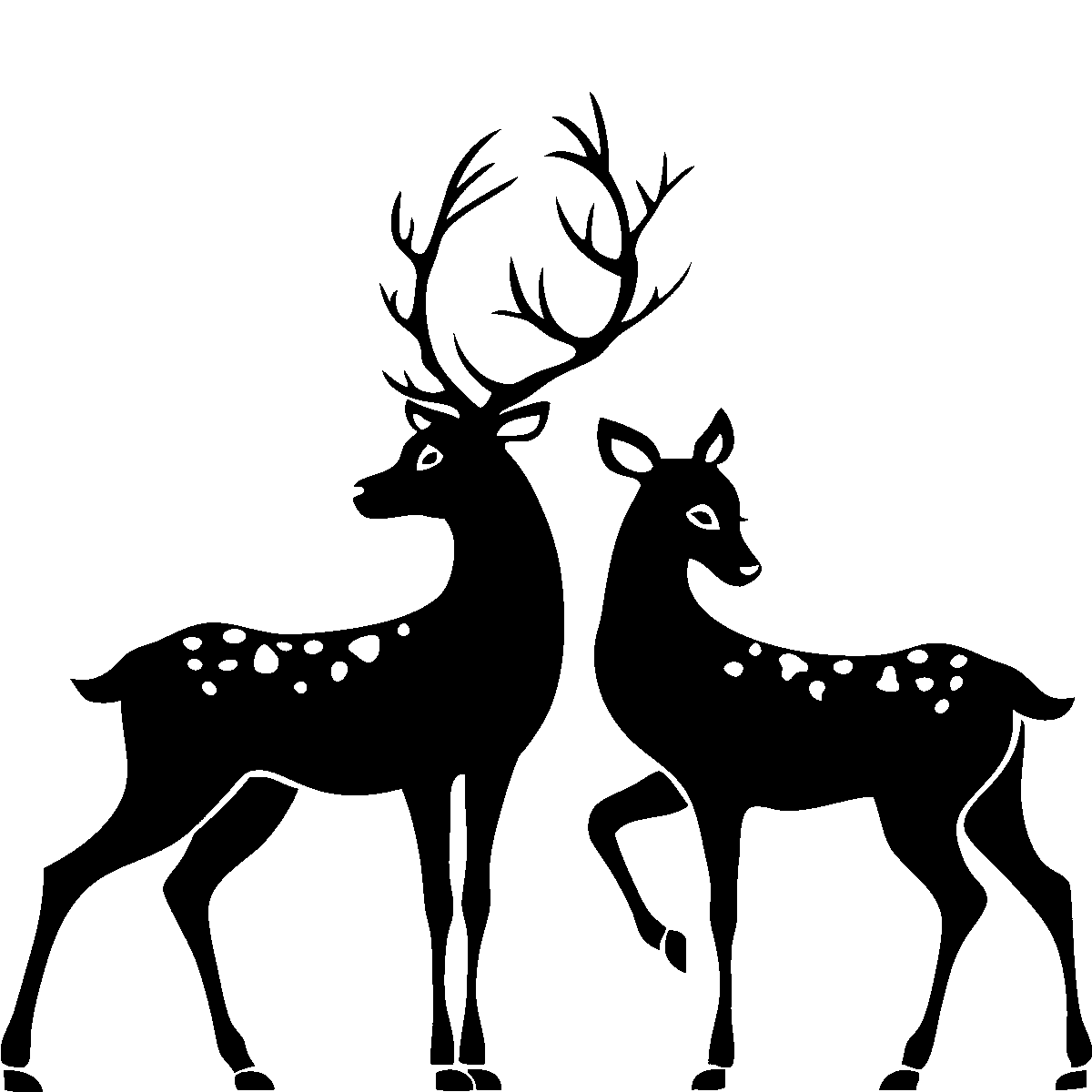 Doe PNG Black And White - 83281