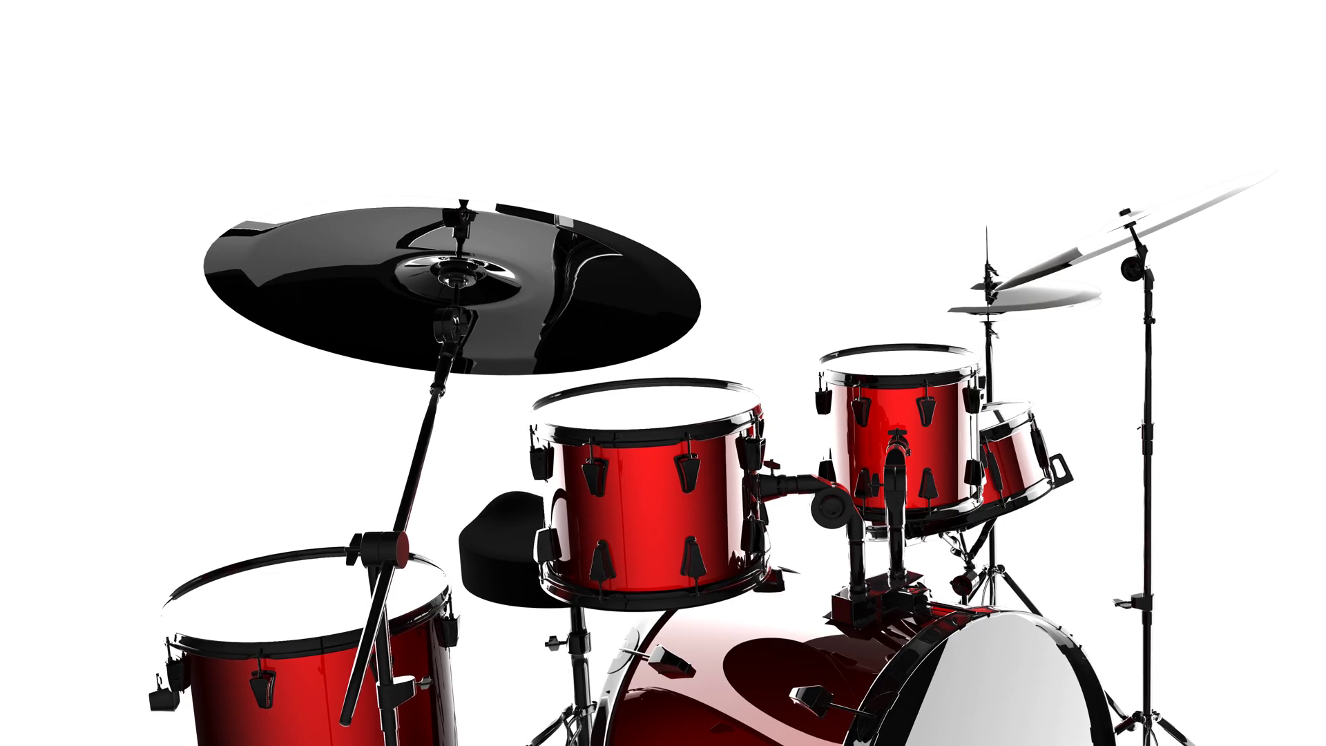 Drum Set PNG Black And White-