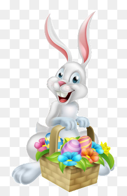 Easter Bunny With Eggs PNG - 152751