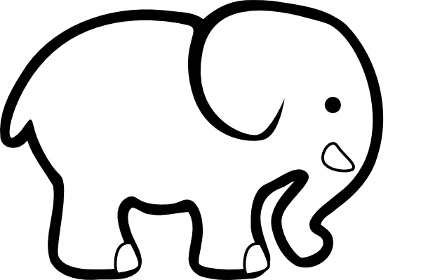 Elephant PNG HD Outline - 157154