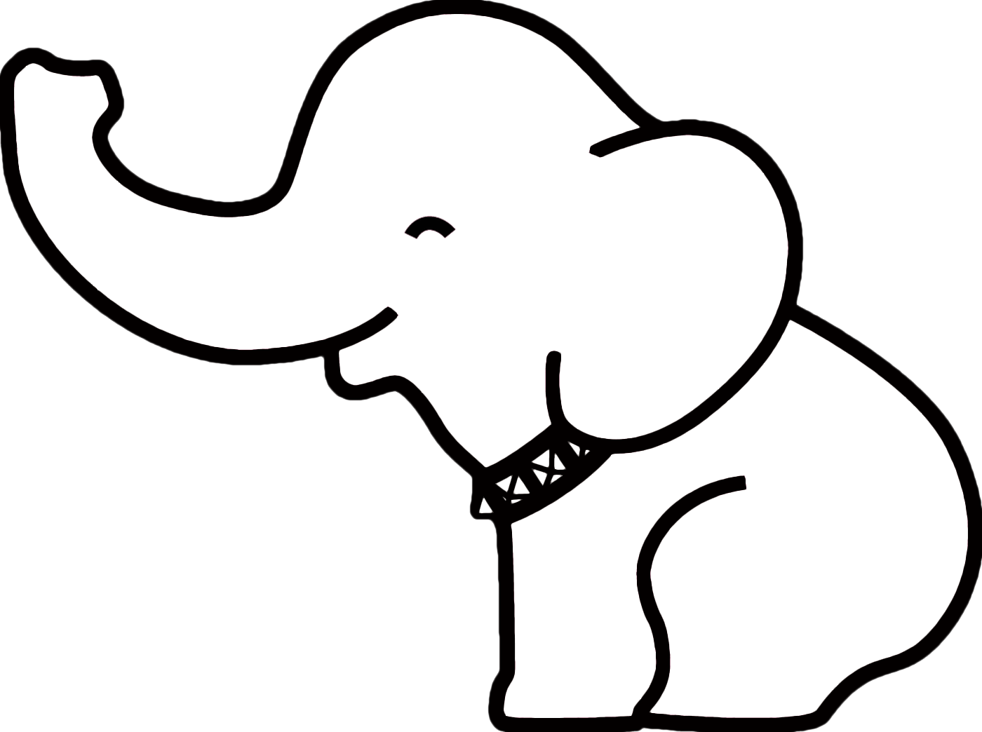 Elephant PNG HD Outline - 157153