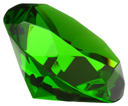Emerald green, Diamond, Cryst