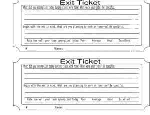 Exit Ticket - Project Work Ti