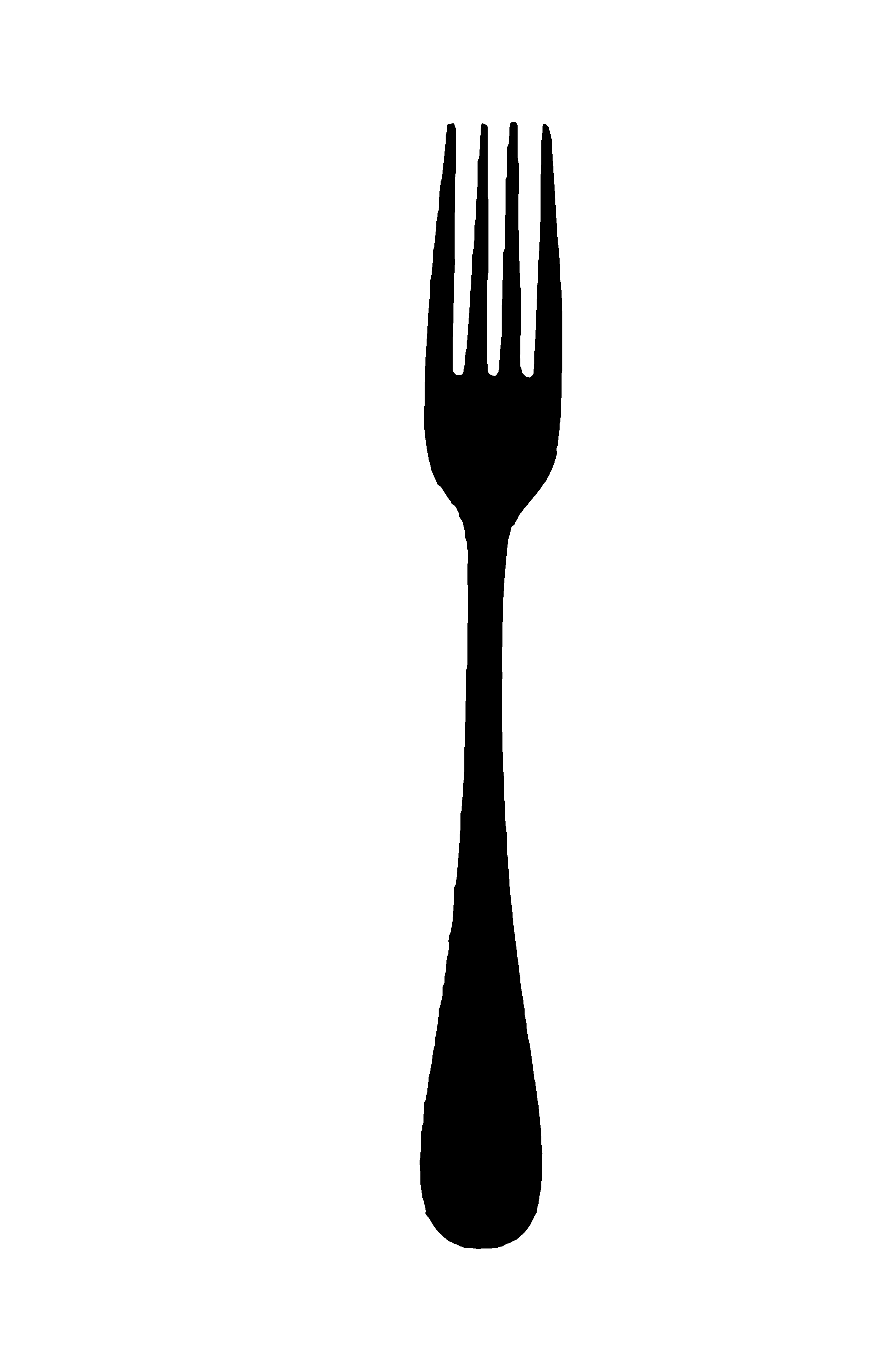 Fancy Fork PNG Black And White - 158402