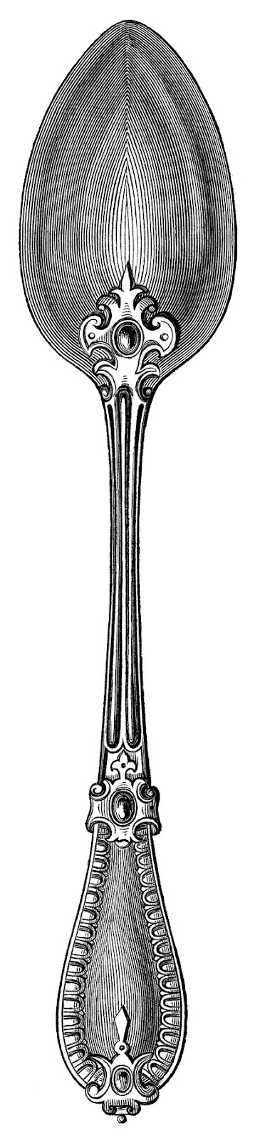 Fancy Fork PNG Black And White - 158422