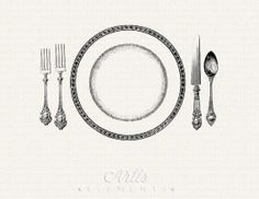 Fancy Fork PNG Black And White - 158419