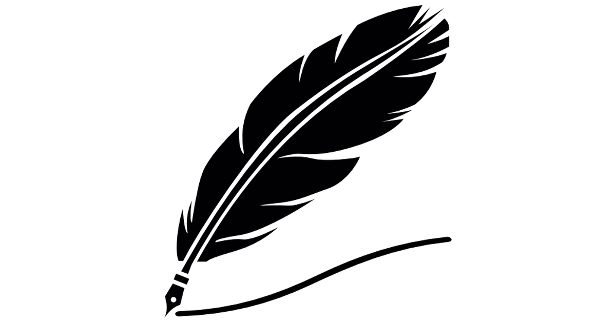 Feather Pen PNG Black And White - 166371
