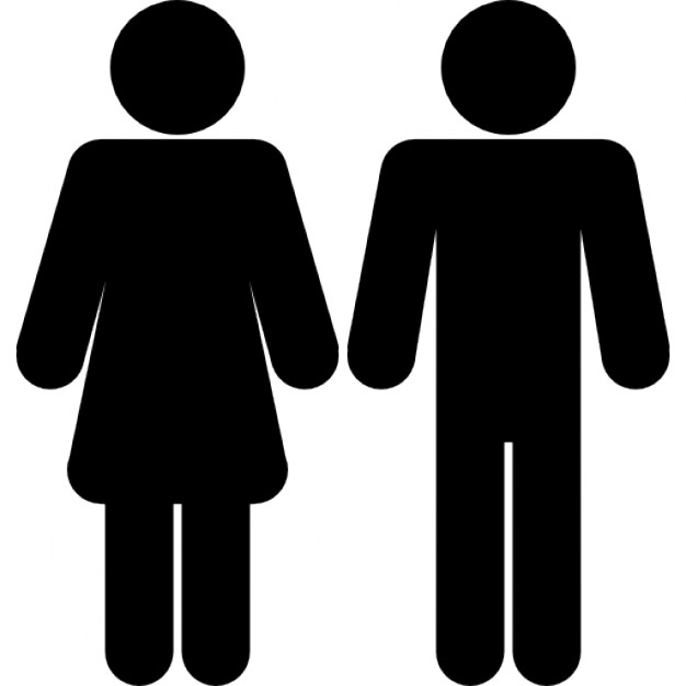 Female and male silhouettes w