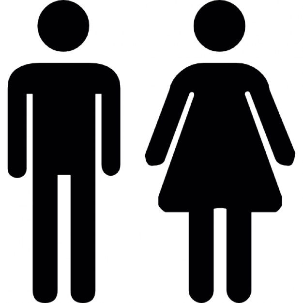 Female and male silhouettes w