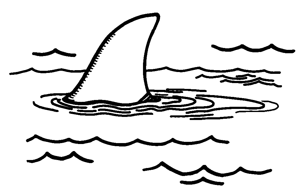 Fins clipart black and white
