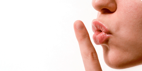Finger on lips - silent gestu