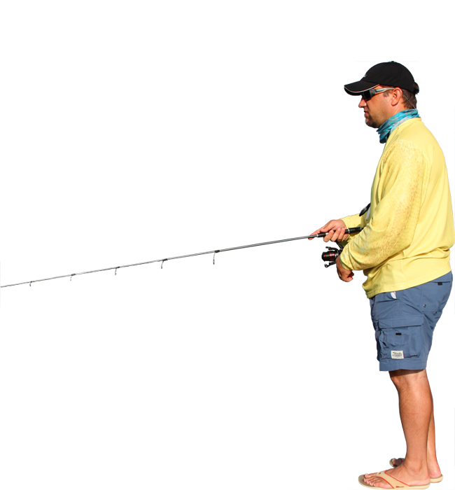 Silhouette of fishing fisherm