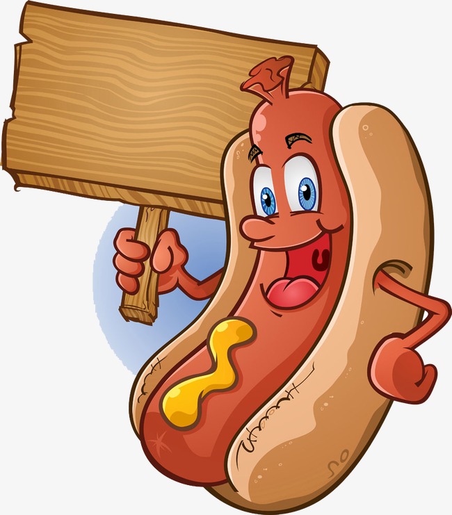 cartoon hot dog dachshund, Ca