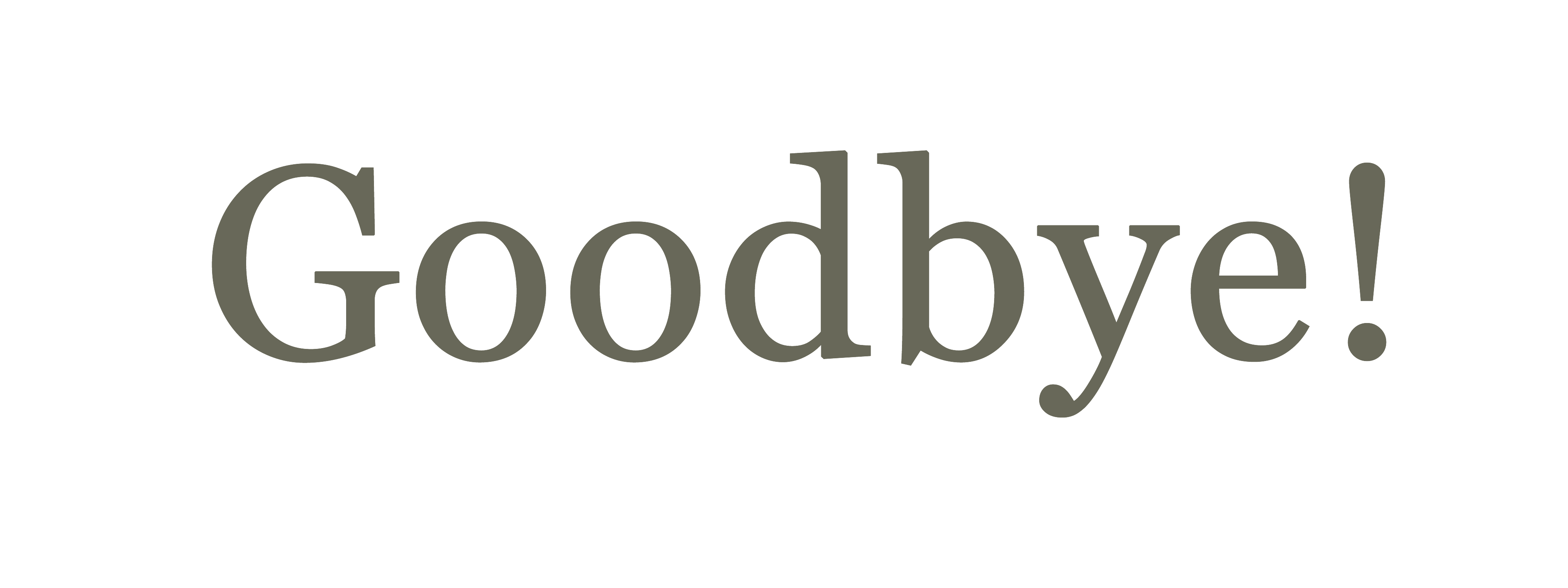 lettering logo: Goodbye, Hand