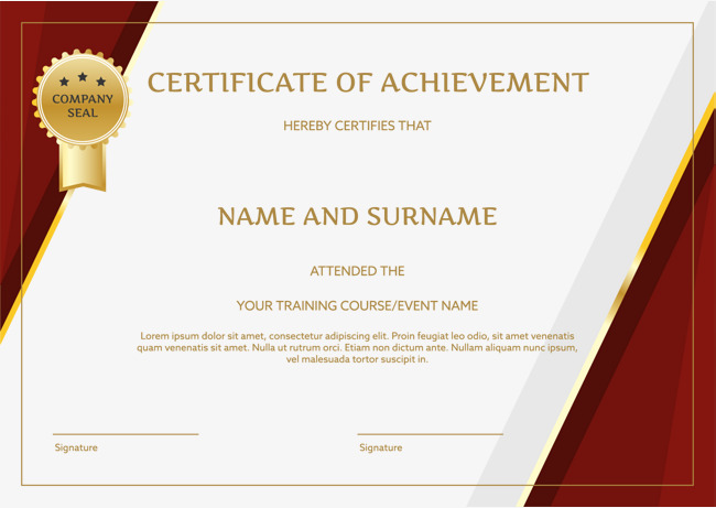 sample certificates of comple